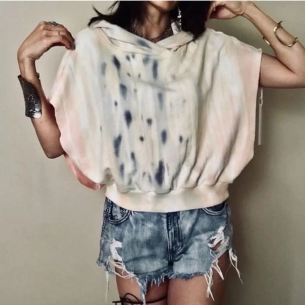 Young Fabulous & Broke Tie Dye Cutoff Carla Hoodie - Picture 2 of 7